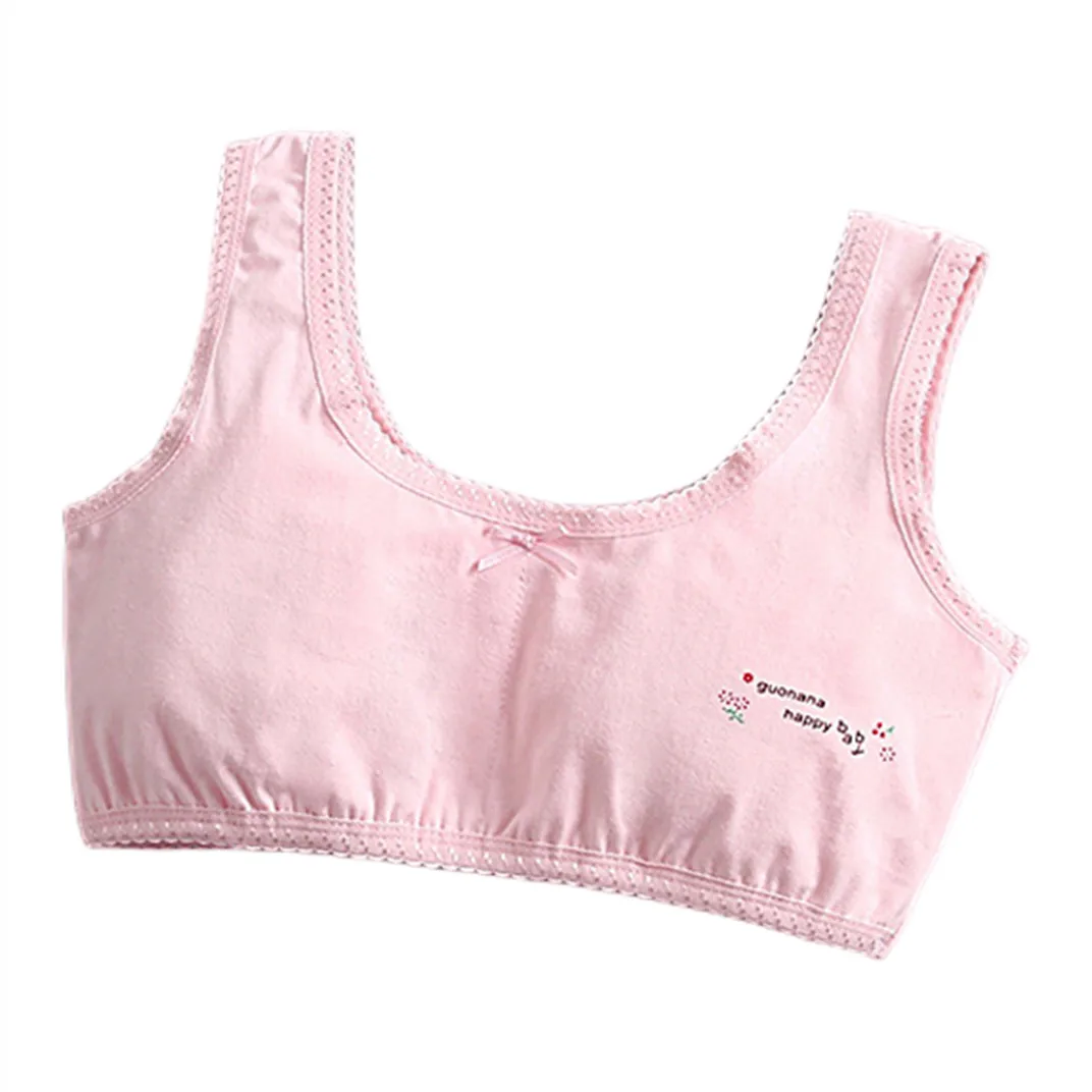 Growing Girl Bra Cotton Quality Underwear Teenager Girl Training Breathable Bra Children Quality Top Tanks Bra Size 130-160