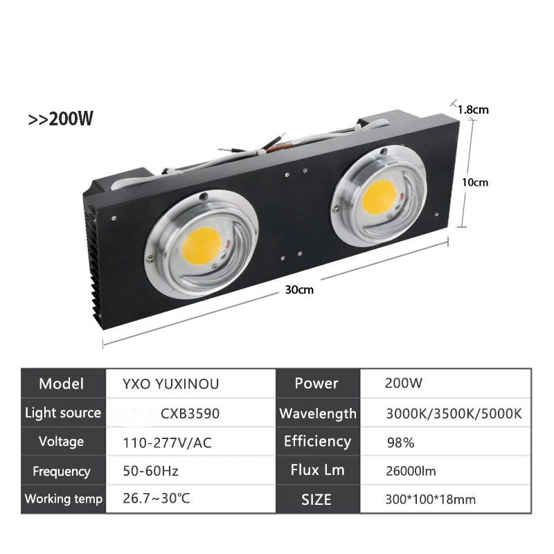 Imagem -05 - Espiga Conduzida Cresce o Cidadão Completo do Espectro 100w 200w da Lâmpada Cxb3590 para a Estufa Hidropônica Interna a