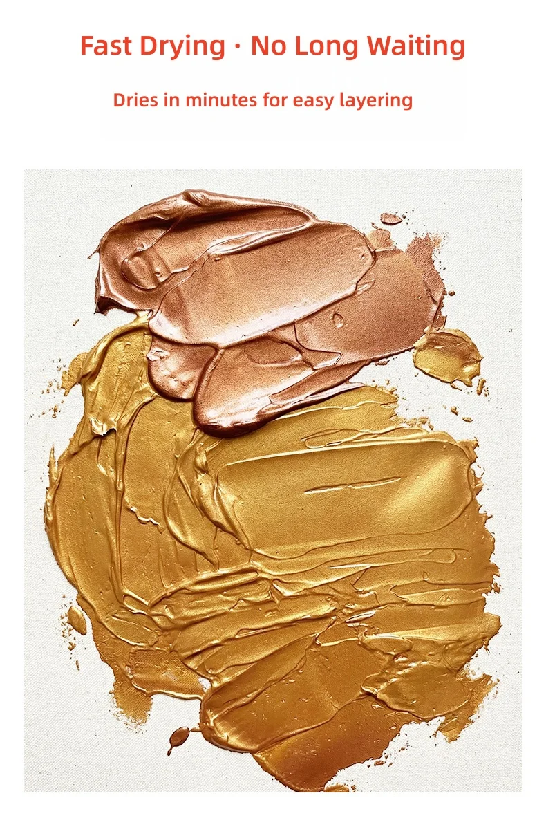 100 ml goldene Farbe, Metall-Acrylfarbe, wasserfestes Pigment, handgemalte Wandmalerei, Kunst, Perlglanzpigment, Statuenfärbung – Detail 8