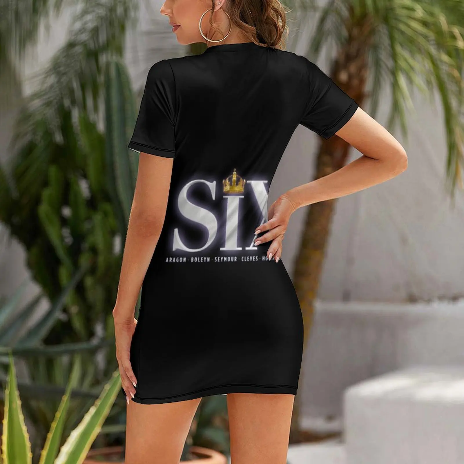 Six the Musical Logo Short Sleeved Dress clothes for women Clothing Dress