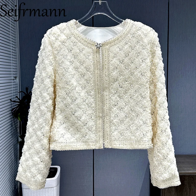 Seifrmann Einfarbiges weißes ärmelloses Westenkleid + langärmelige Rundhalsjacke zum Pendeln, Damenmode-Anzug