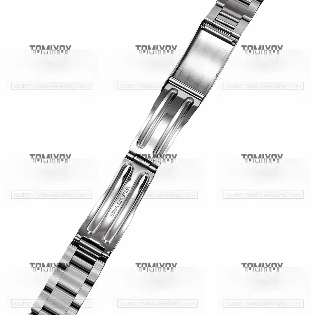 22MM Brush Solid Stainless Steel Vintage Watch Strap Band Bracelet Fit For Omega Seahorse Old School Medieval Watch