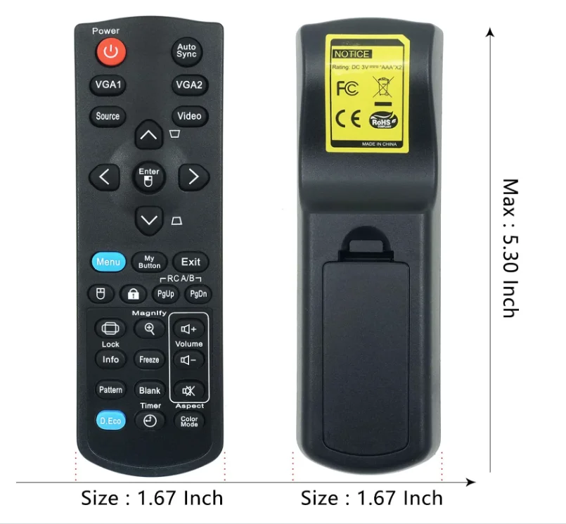 New Remote Control For ViewSonic VS14926 VS14929 VS14928 VS14930 VS14117 VS14931 VS14933 VS14934 PRO6200 Projectors