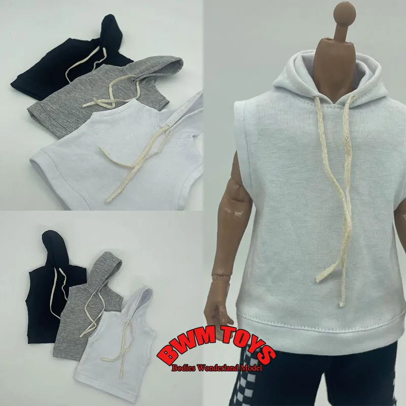 

В наличии: Мужская повседневная спортивная безрукавка с капюшоном в масштабе 1/6, модель одежды для 12-дюймовых фигурок.