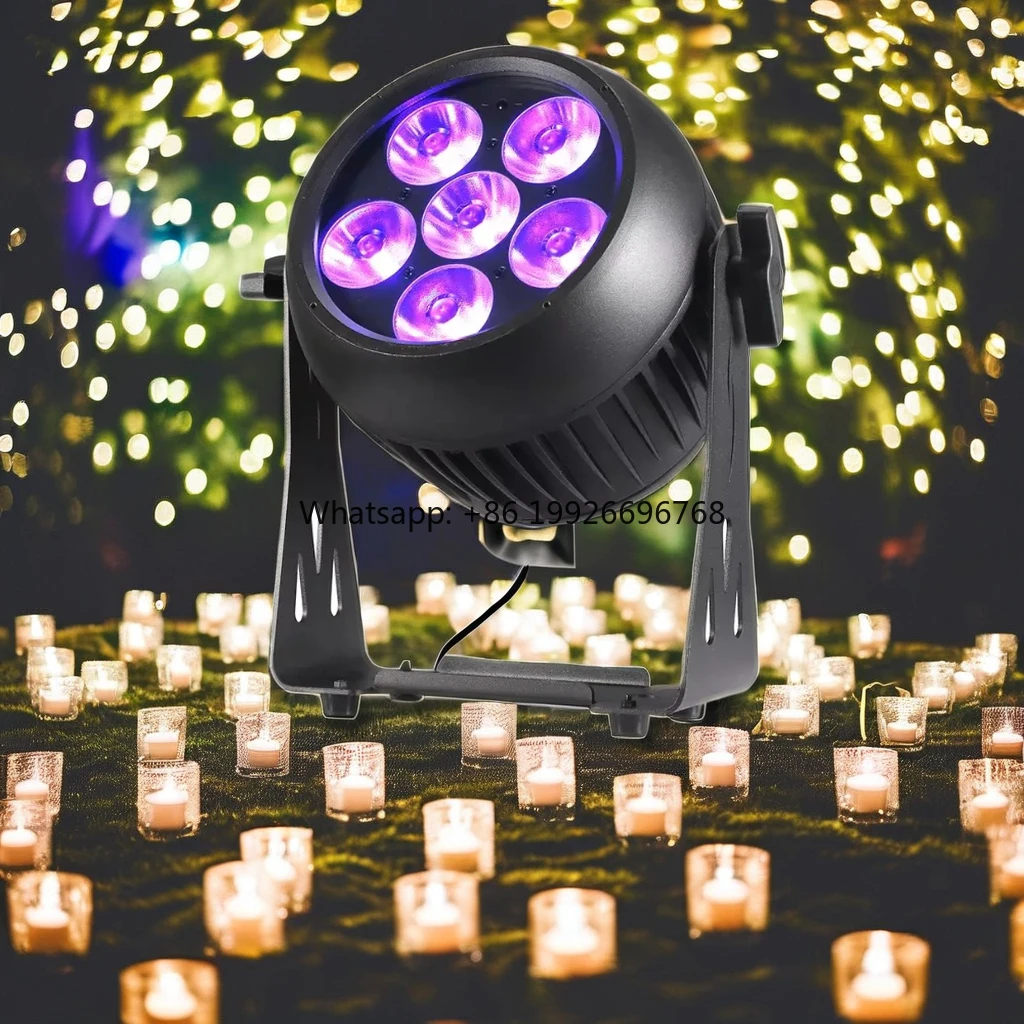 

New IP65 6x20W DMX512 RGBWA+UV 6in1 Party Stage Outdoor LED Par Light With Remote Control for Wedding Event