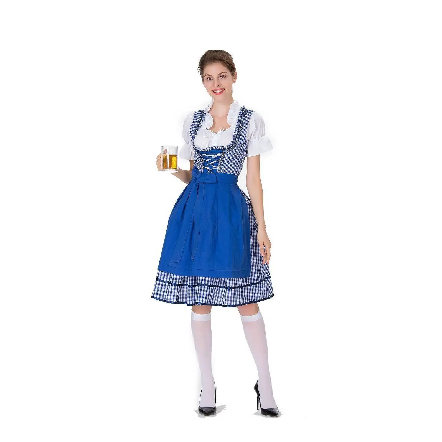 plus Size Beer Festival loween Beer Girl Dr Waist-Cinched Workwear Restaurant Stf orm Fem Costume Ethnic Sle