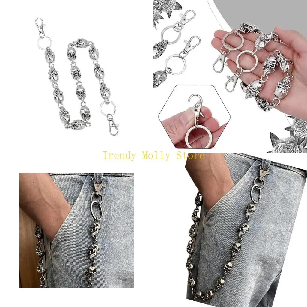 n5kb-クールな中空スカルデザインウォレットチェーン女性男性ヒップホップダンサー音楽祭