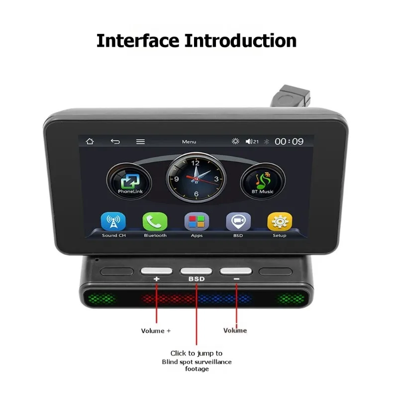 

Classy-Portable 4.7 Inch MP5 Car Player Featuring Blind Spot Monitoring And Rear View Camera System