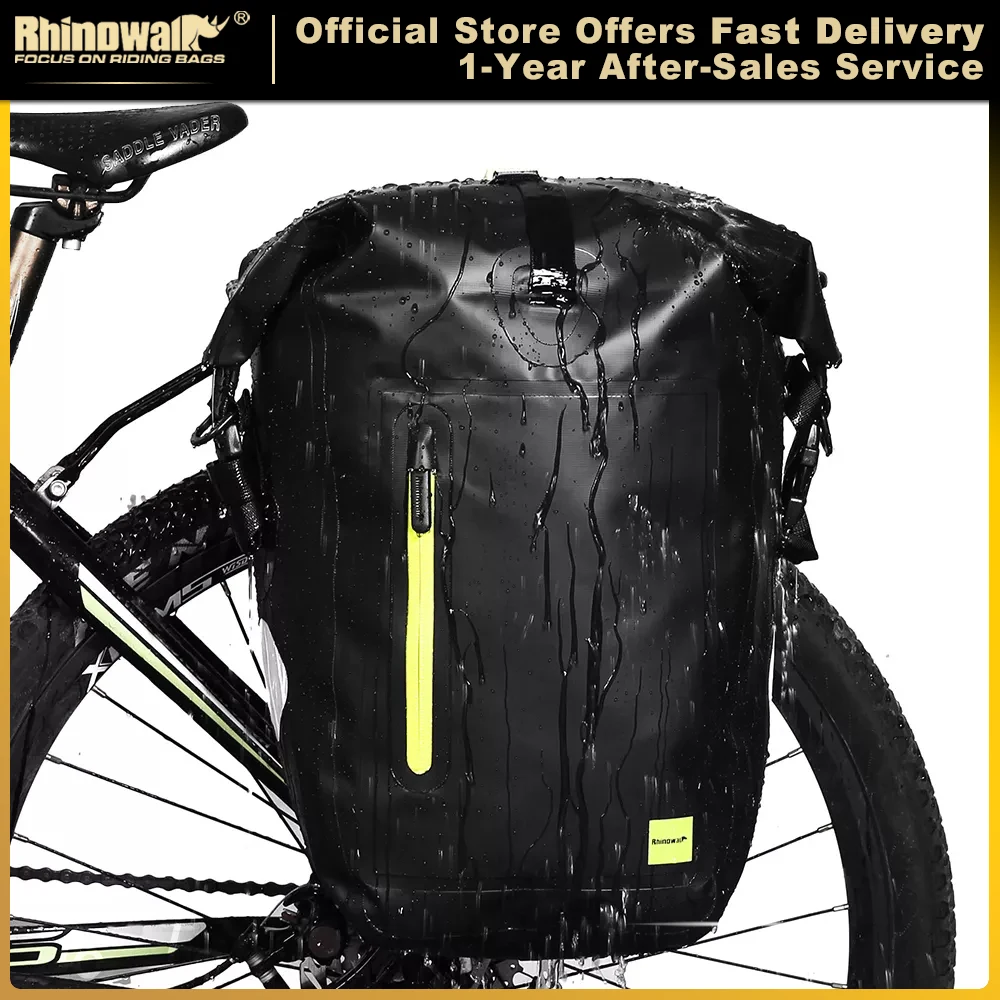 Rhinowalk 25L Waterproof Bike Bag MTB Road Bike Bicycle Rear Rack Pannier Bag Cycling Rear Seat Bag Shoulder Bag Bike Accessorie