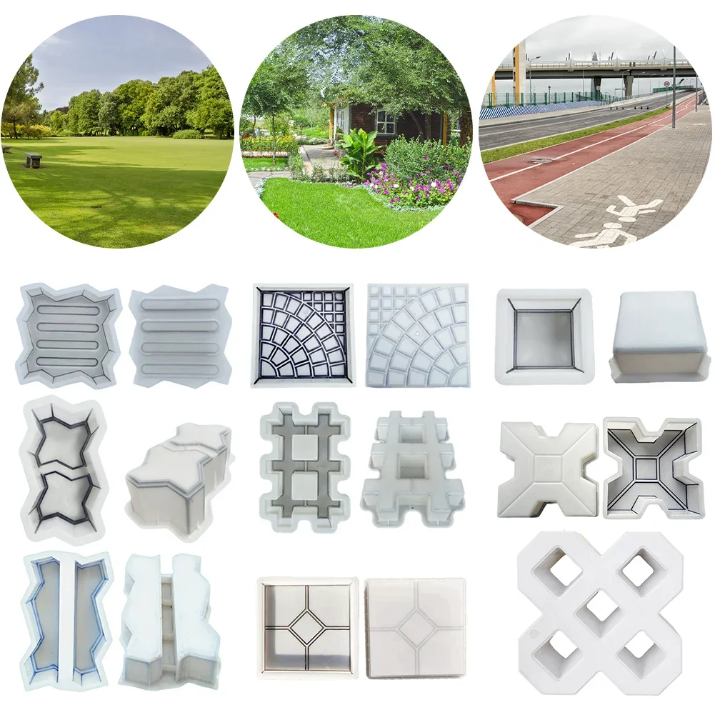 

Plastic Maker Reusable Road Paving Brick Mould Garden Concrete Brick Sidewalk Walkway Patio