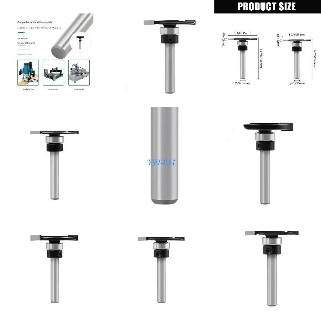 

E15A Фреза из углеродистой стали с Т-образным пазом для высокоэффективного фрезерования ДСП 1/4 дюйма/15/64 дюйма с хвостовиком