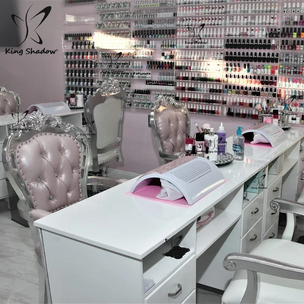 Beauty salon furniture package nail bar desk used nail table luxury manicure tables with chair