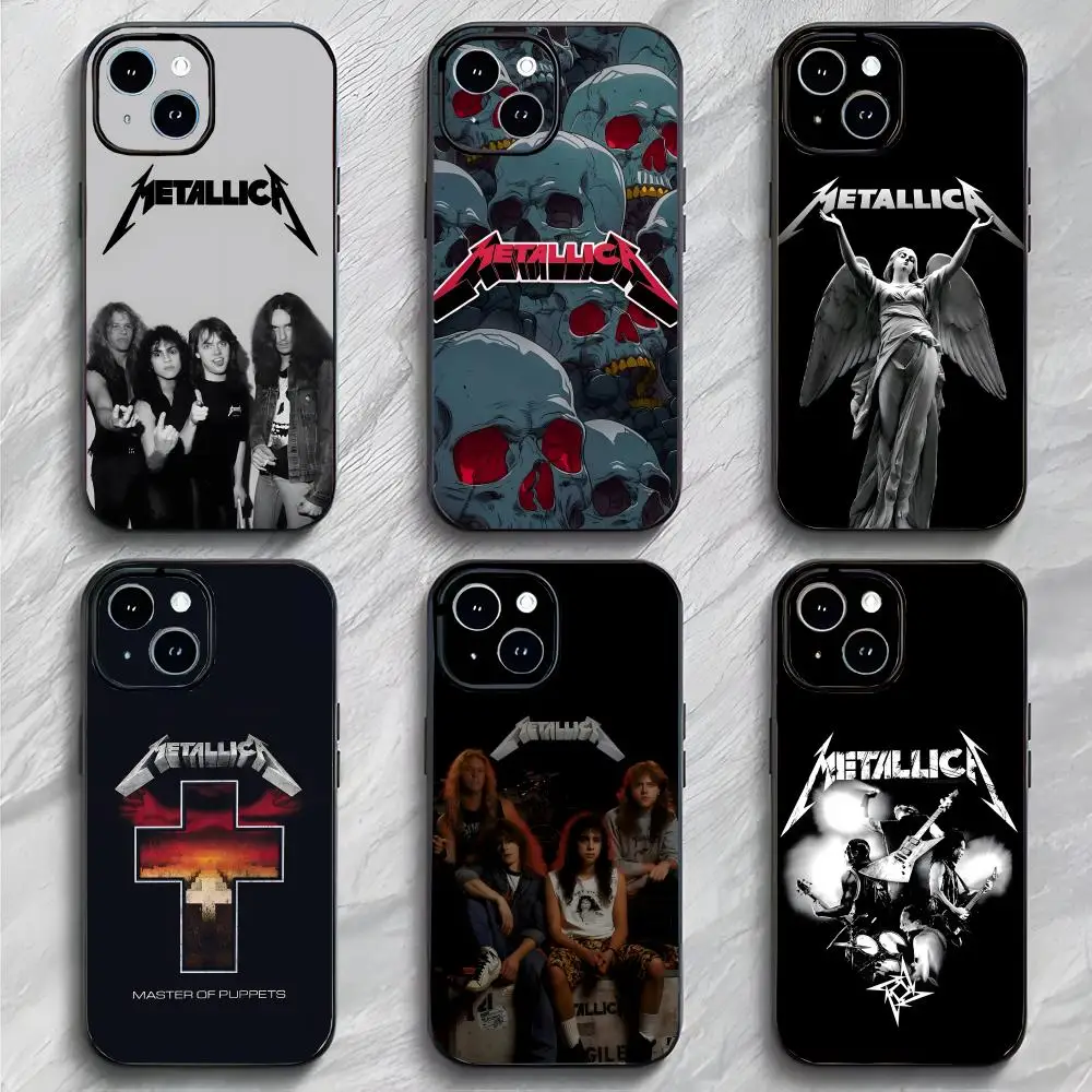 Capa de Celular Heavy Metal Metallica Preta Fosca Fina Anticolisão para iPhone 17 16 15 14 ProMax