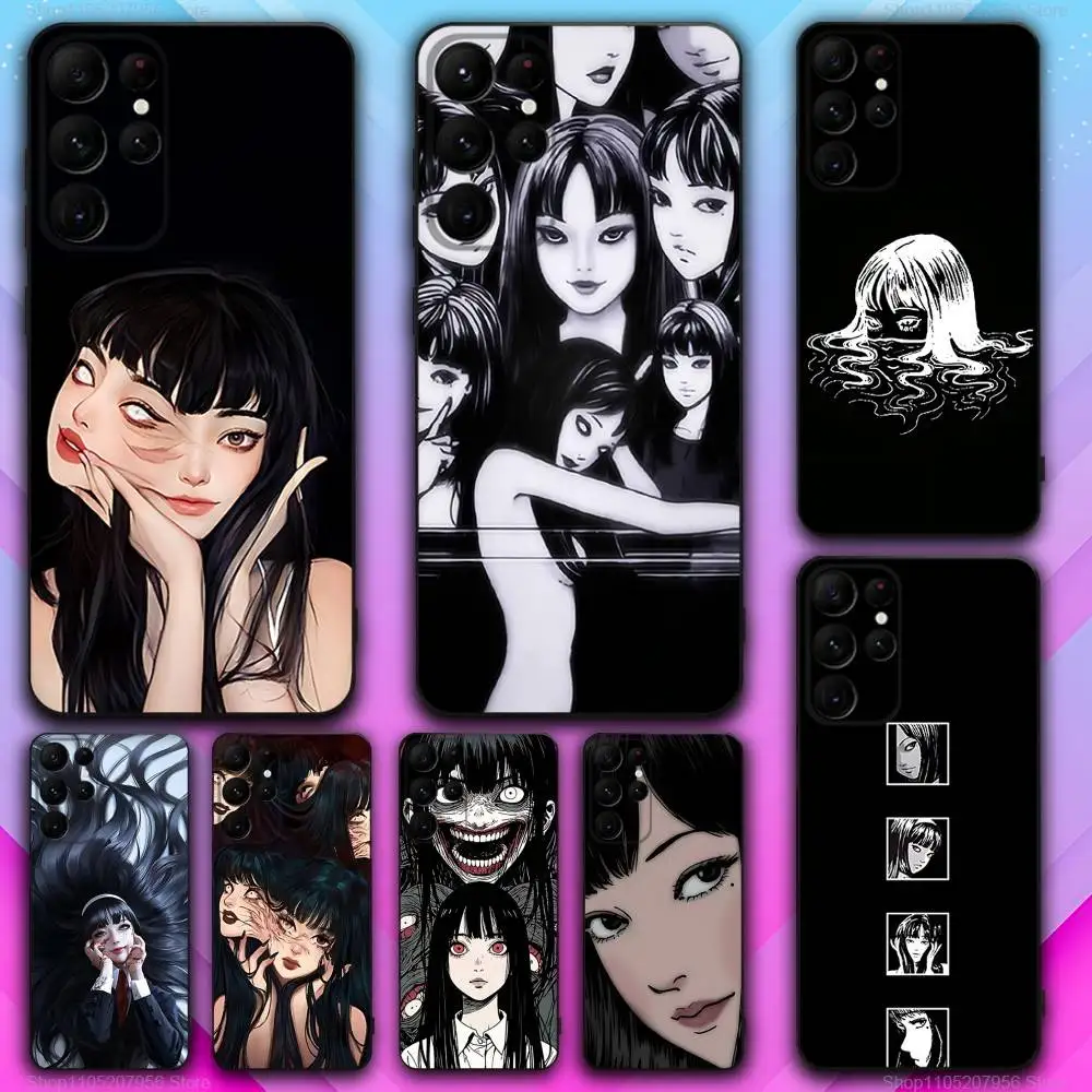 

T-Tomie Comics Junji Itos Black Phone Case For Samsung S30,S25,S24,S23,S22,S21,S20,Fe,Lite,5G,Ultra,Plus Ultra-Thin