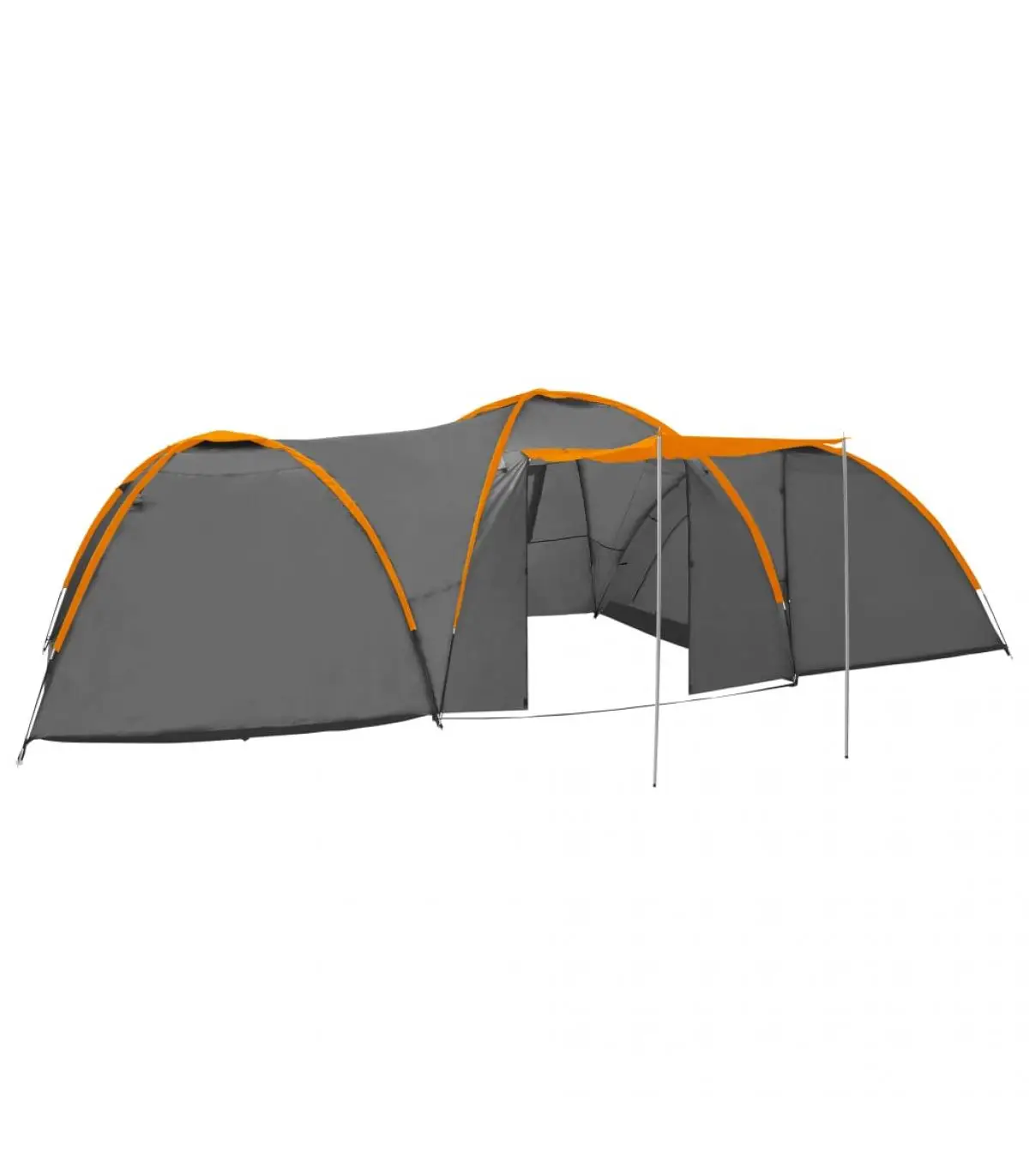 Igloo tent tent 8 people gray and orange 650x240x190 cm