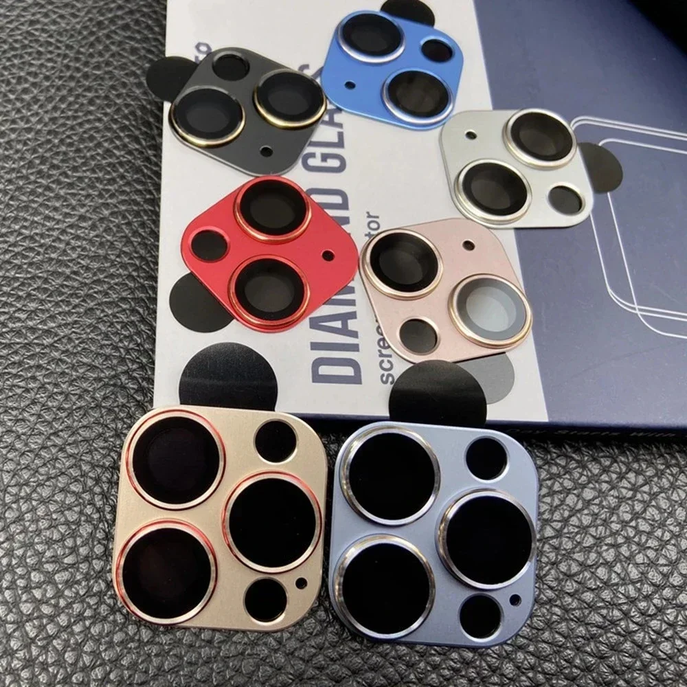 For IPhone 16 17 Pro Max Plus Camera Lens Protector Tempered Glass Metal Lens Ring Cap For IPhone 13 Mini Pro Max Case