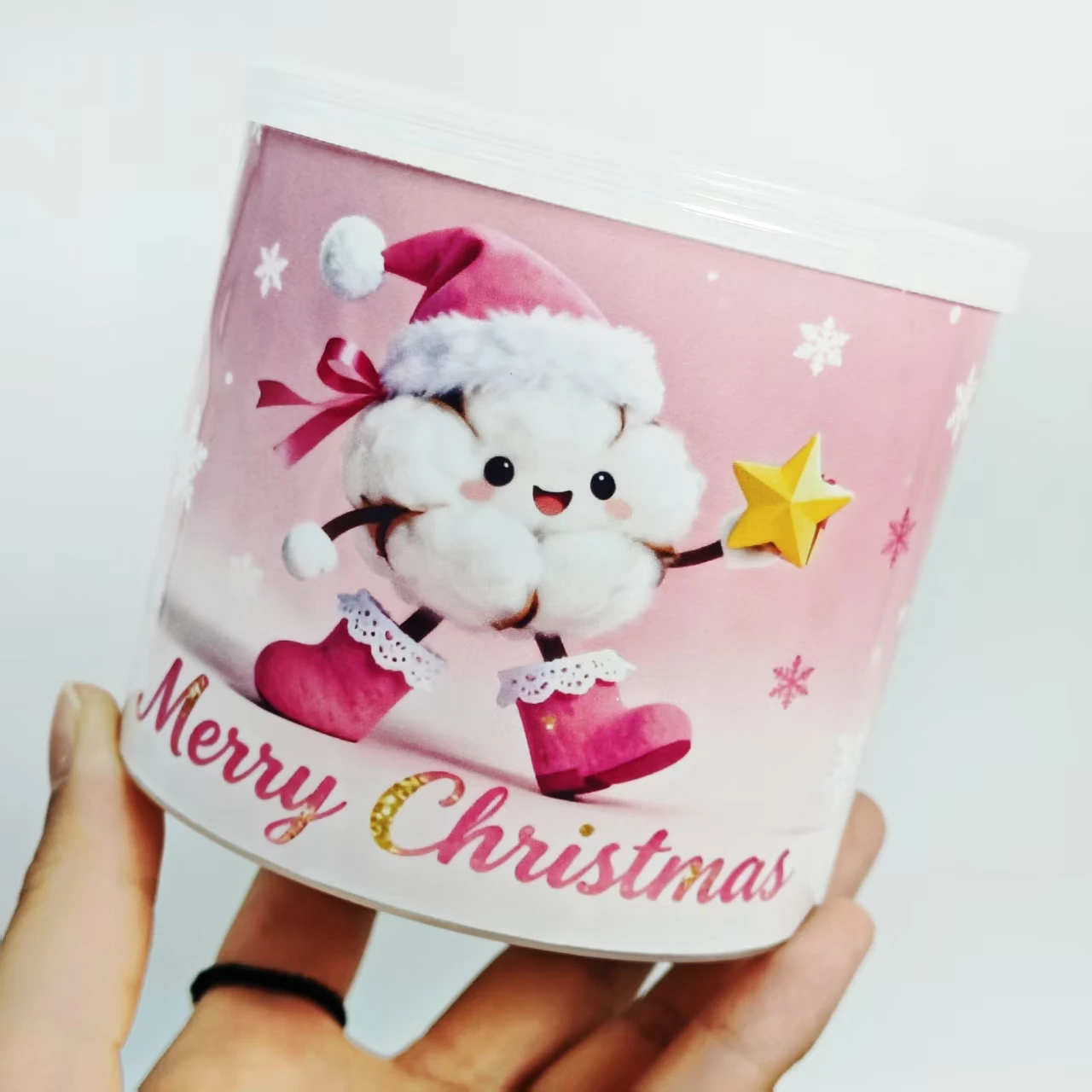 600개 크리스마스 테마 양면 둥근 끝 성인용 면봉, 창의적인 크리스마스 요소 면봉 스틱