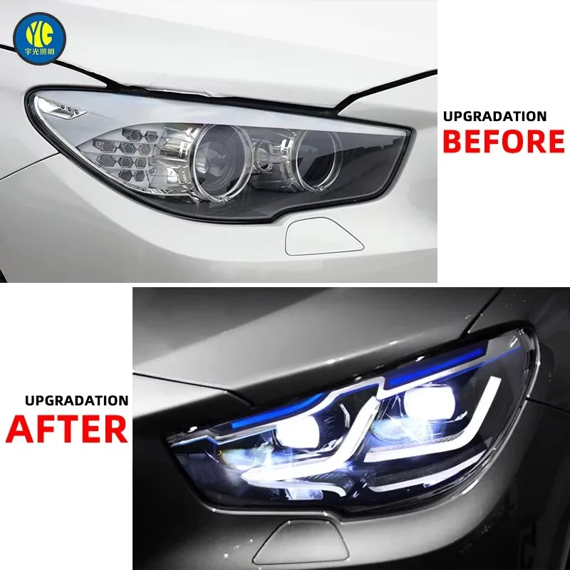 Full LED Switchable White Yellow Amber DRL Front Headlight Parts