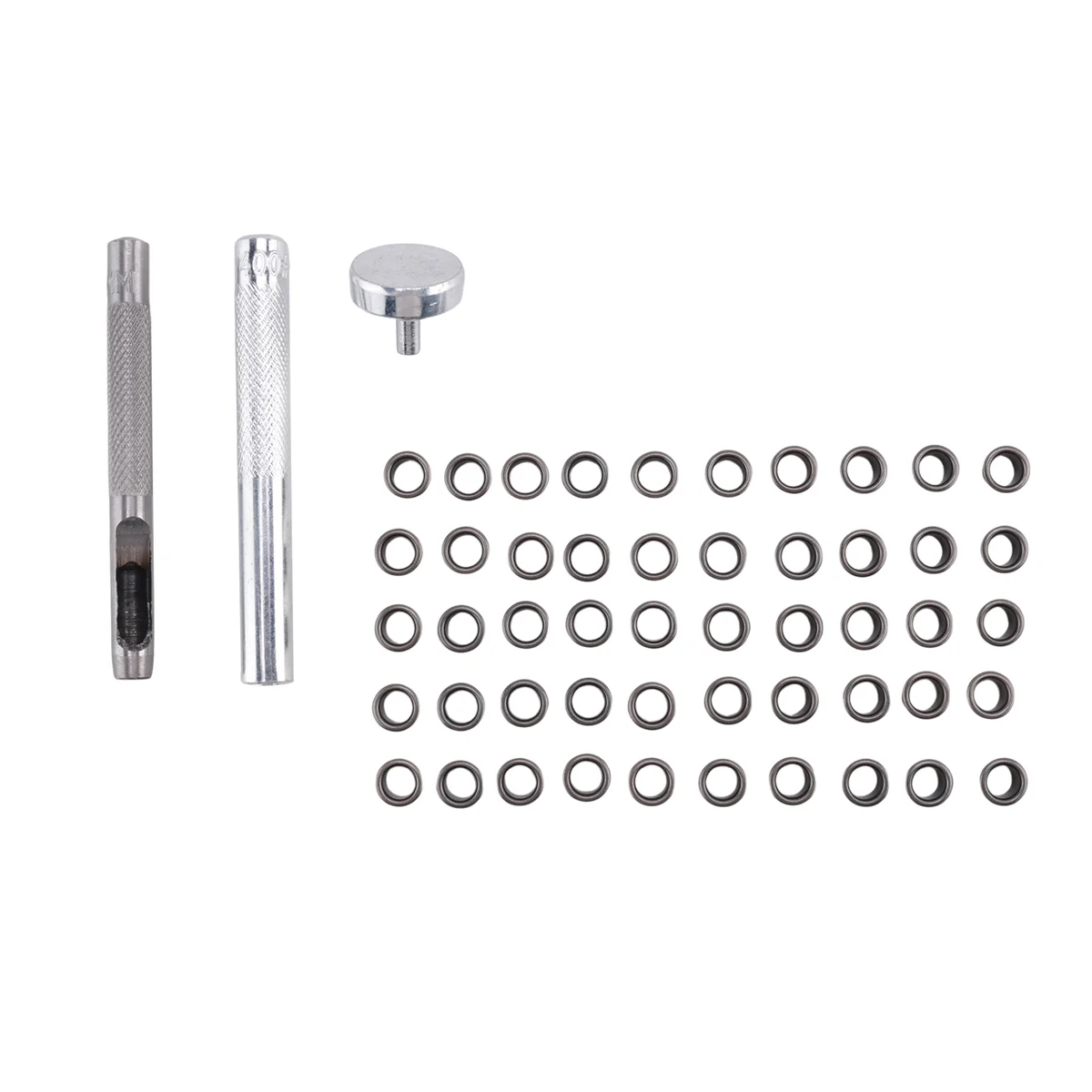 AB02 Eyelet Hole Punch Tool Kit with 50 Eyelets 6mm Gunmetal Finish for DIY Kydex Sheath Kydex Eyelet