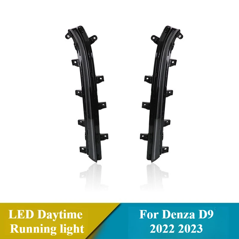 Denza D9 2022 2023 1 쌍 LED 주간 러닝 라이트 다이나믹 턴 시그널 그릴 라이트 DRL Running Vibes 라이트 액세서리