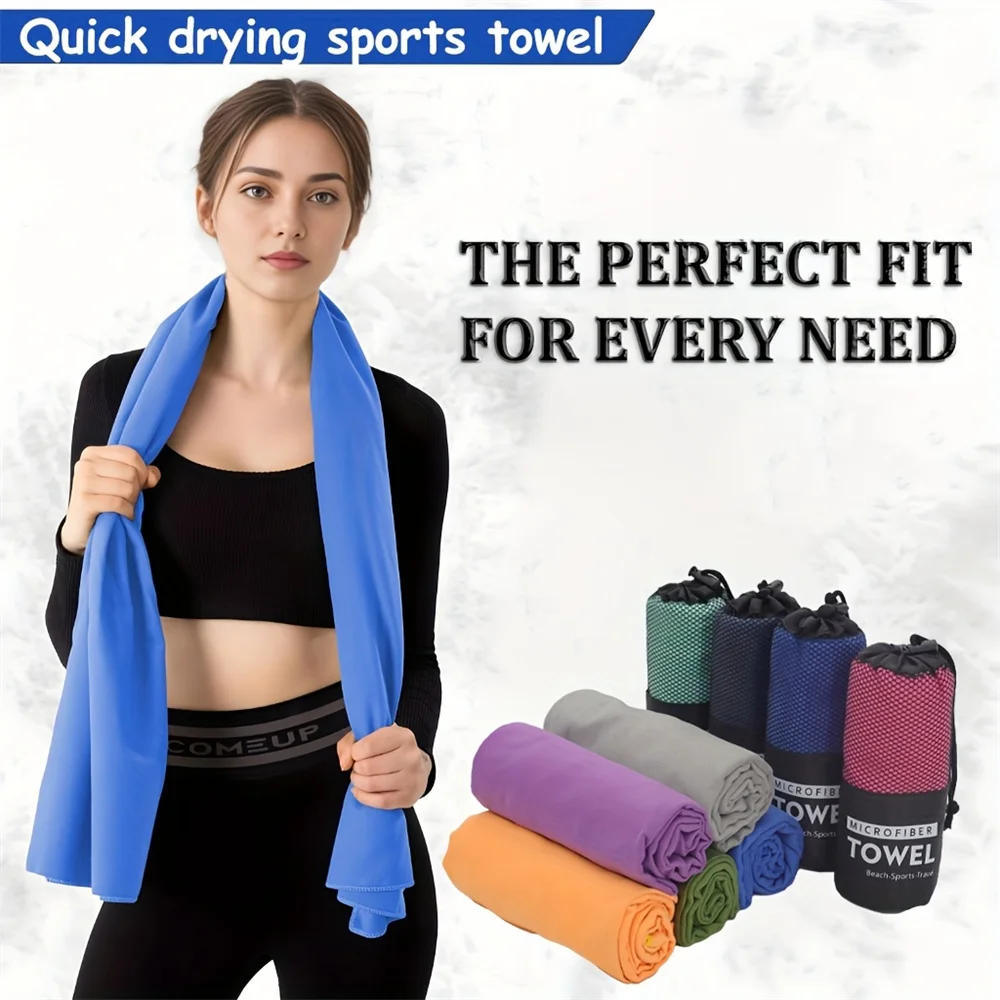 Sports Towel Microfiber Quick Dry Pocket Towel Portable Ultralight Absorbent Towel For Swimming Pool Gym Fitness Cooling Towel