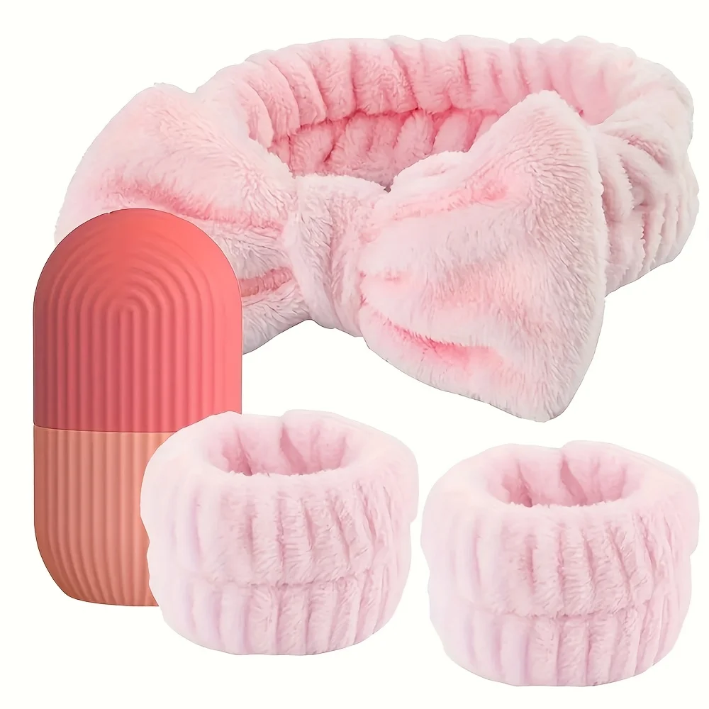 جهاز تدليك دوار الثلج مكون من 4 قطع + عصابة رأس وحزام معصم لغسل الوجه لتخفيف التورم وشد البشرة لسيناريوهات متعددة #5