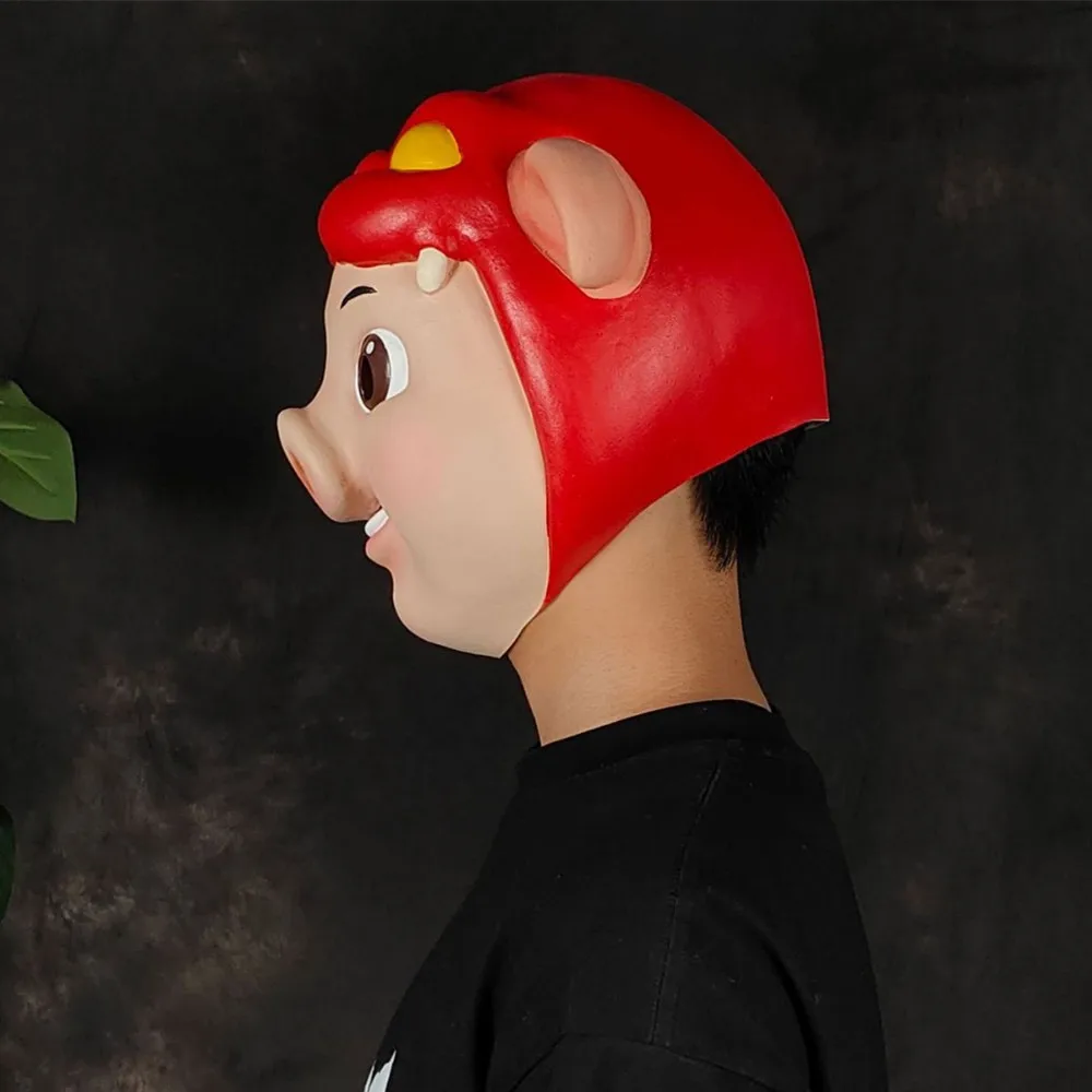 Schweinemaske Halloween Tier-Cosplay-Maske | Maskerade-Party Kostümzubehör Requisiten – Detail 3