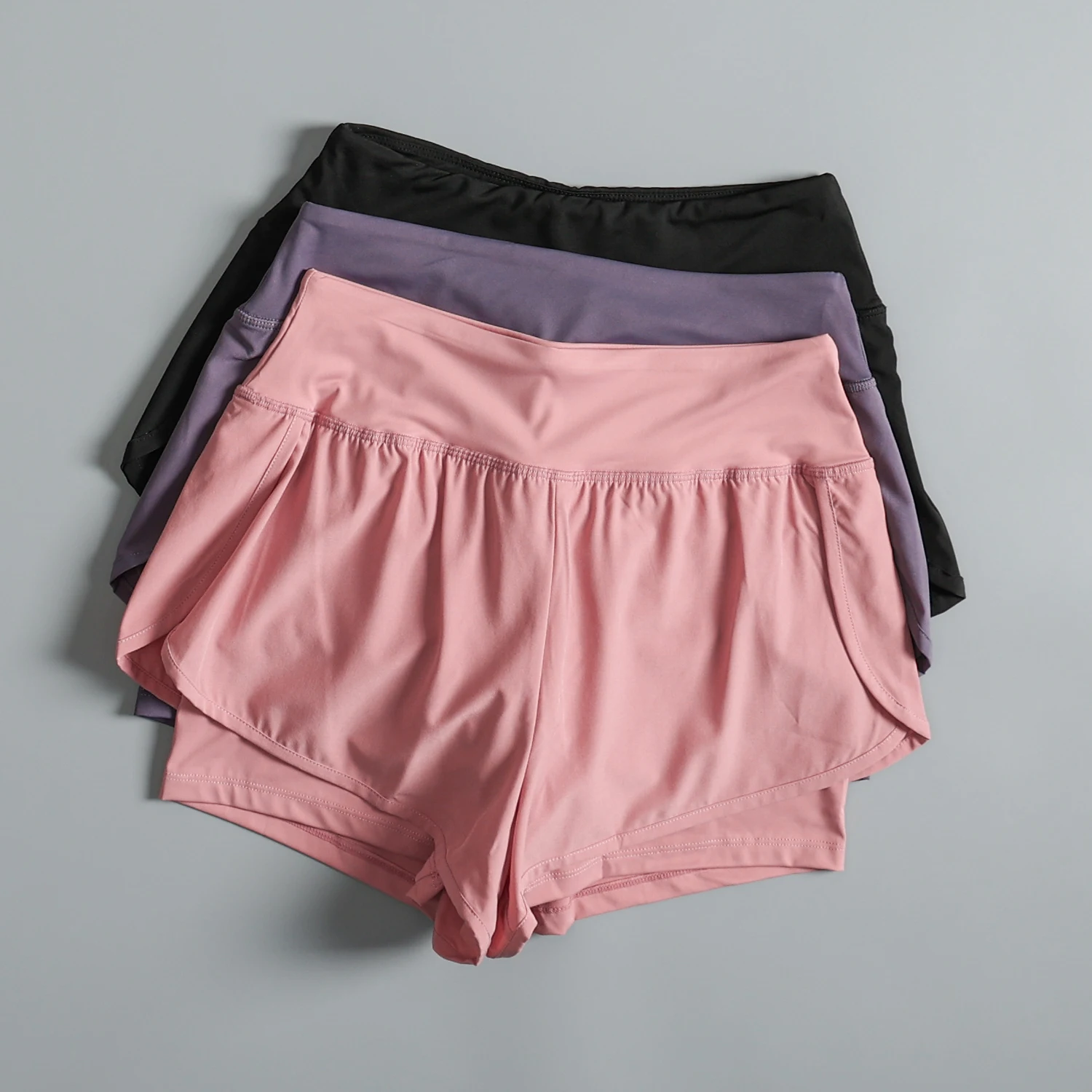 

Women's High-Waist Fitness Running Shorts Quick-Dry Yoga Pilates Sport Pants Breathable Three-Quarter Length Training Trousers