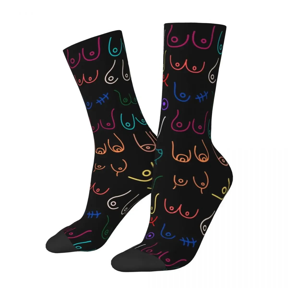 Winter Warm Funny Unisex Boobs Pattern Socks Cartoon Non-slip Football Socks