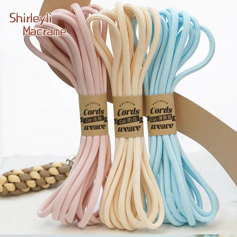 3 متر حزمة عالية الجودة 5 مللي متر البوليستر مكرامية جديلة الحبل لتقوم بها بنفسك مكرميه السوار المفاتيح طوق بكلاب اللعب هدية الحبال