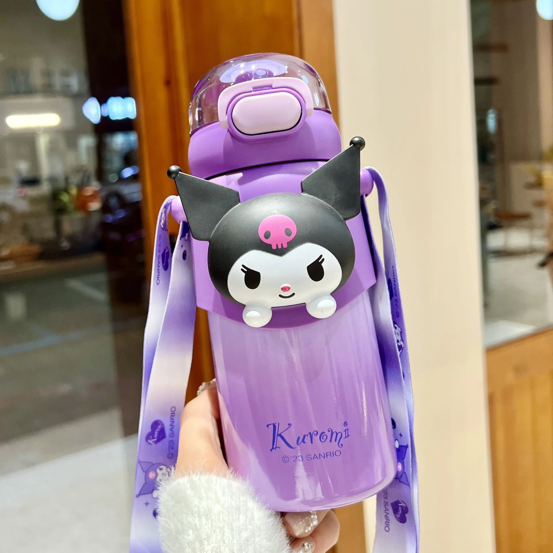 Sanrio Hello Kitty Water Cup 460ML Cute Kuromi Thermos Cups Anime Cartoon My Melody Juice Cups Insulated Water Bottle Kids Gifts