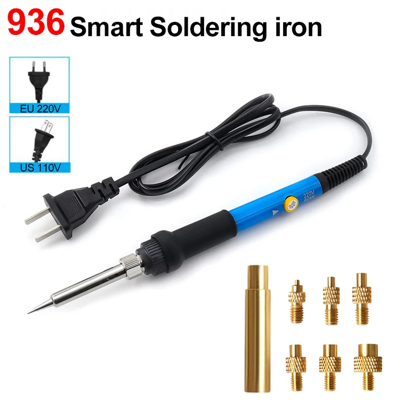 60W 936 Smart Soldering Iron Constant Temperature Adjustable Welding With 3D Printer Heat Insert Nut Iron Tips M2 M3 M4 M5 M6 M8