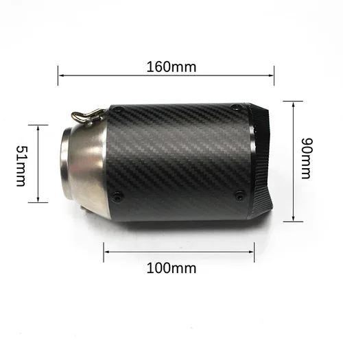 Imagen 2 del producto Tubo de Escape Universal para motocicleta, silenciador de Escape de fibra de carbono de 51mm para Honda, Yamaha, tubo de Moto, accesorios modificados