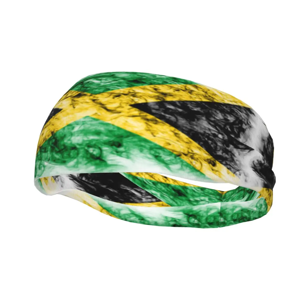 Custom Jamaica Smoke Flag Sport Headbands for Women Men Stretchy Moisture Wicking Gym Sweatband