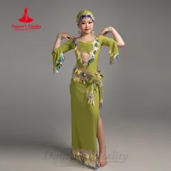 Belly Dancing Performance Costume Set for Children's Advanced Elegant Sequin Robe Set Girls' Oriental Dance Competition Clothing