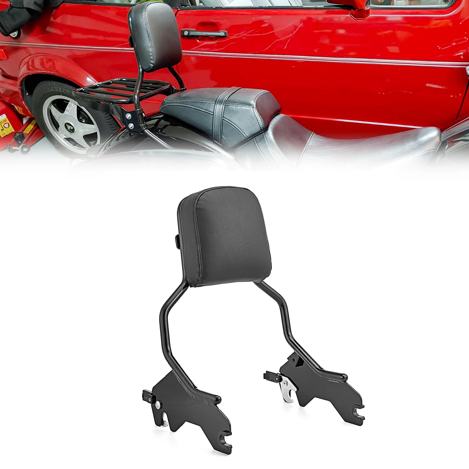 

Motorcycle Black 17" Passenger Sissy Bar for 2018-2025 Harley Softail FLSB,FXLR,FXLRS FXLRST Models Equipped with Two-up Seats