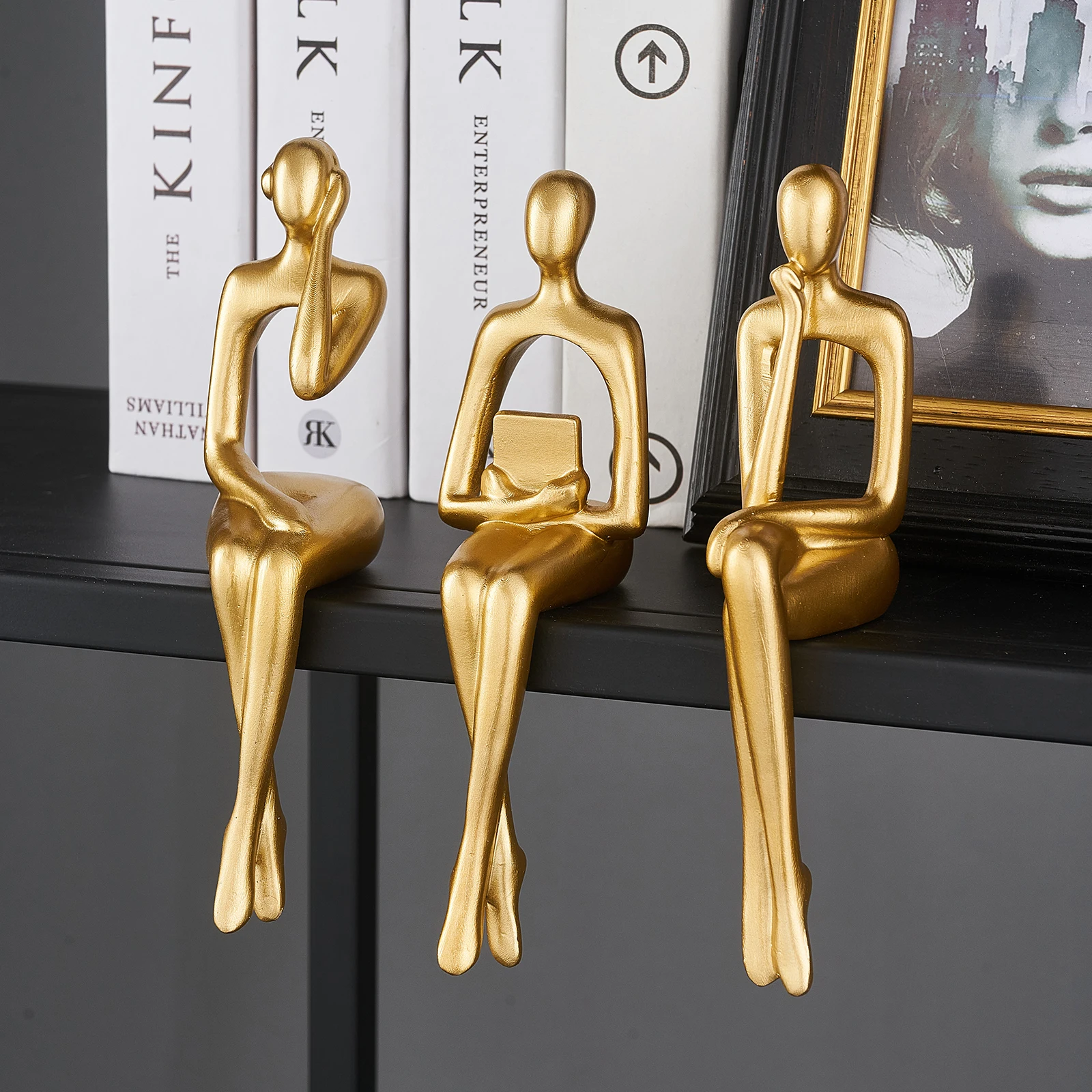 

Nordic Office Desk Accessories Thinker Figure Statue Luxury Living Room Decoration Home Decor Art Desktop Sculpture Crafts 2023