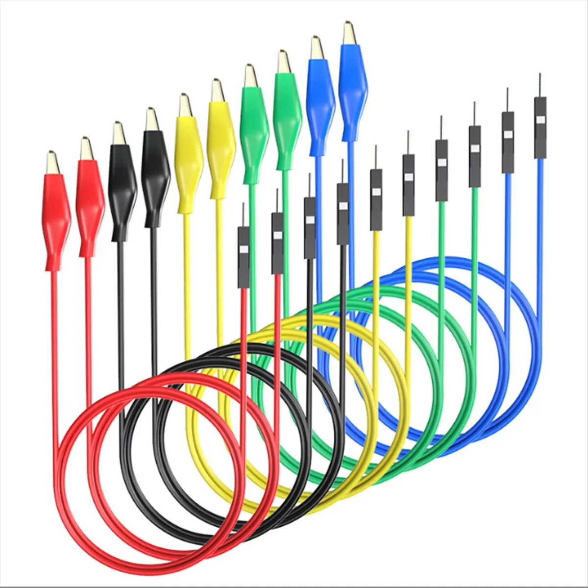 !【New Factory 】Alligator Clips to Breadboard Male Jumper Wires Soft Flexible Silicone Test Leads for Electrical Testing P1533