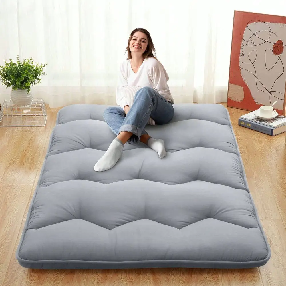Full Queen Size Japanese Floor Mattress Futon Mattress, 3 Thicken Daybed Futon Roll Up,Portable Foldable Tatami Mat For Sofa Lo