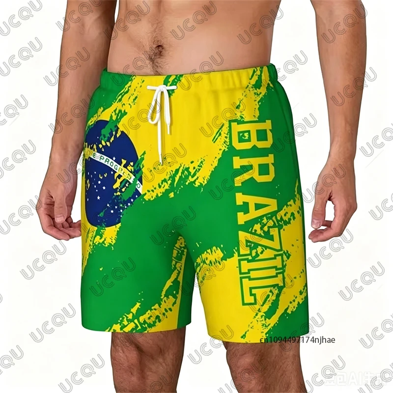 

Summer New 3D Brazil Flag Print Men Women Board Shorts Trunks Quick Dry Beach Swiming Shorts Hip Hop Short Pants Beach Clothes
