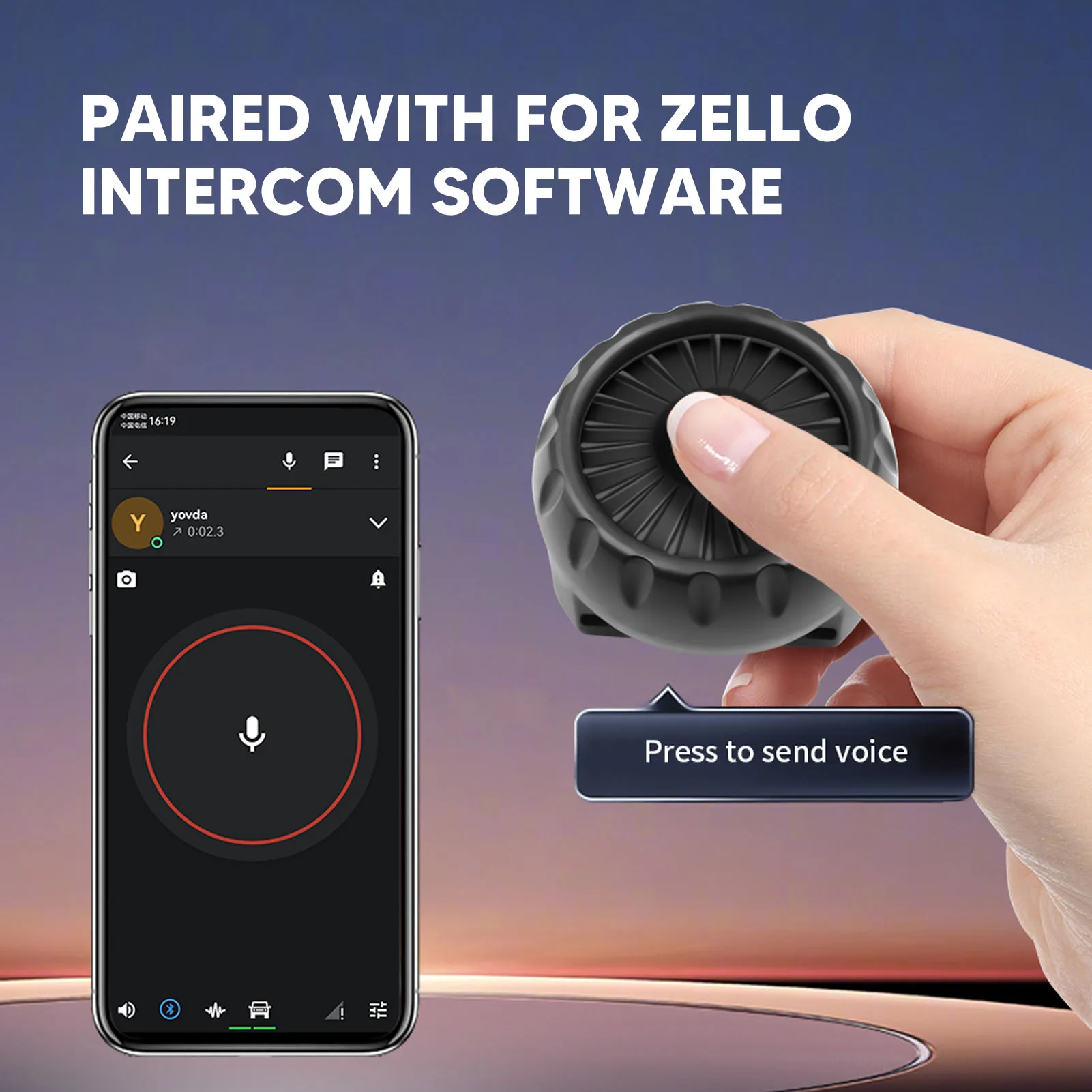 Wireless PTT Button Bluetooth 5.0 IP67 Waterproof Wireless PTT Button Switch for Zello for IOS for Android