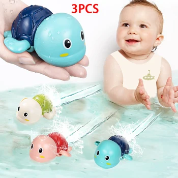 סט צעצועי אמבטיה לתינוק בצורת צבים שוחים במים