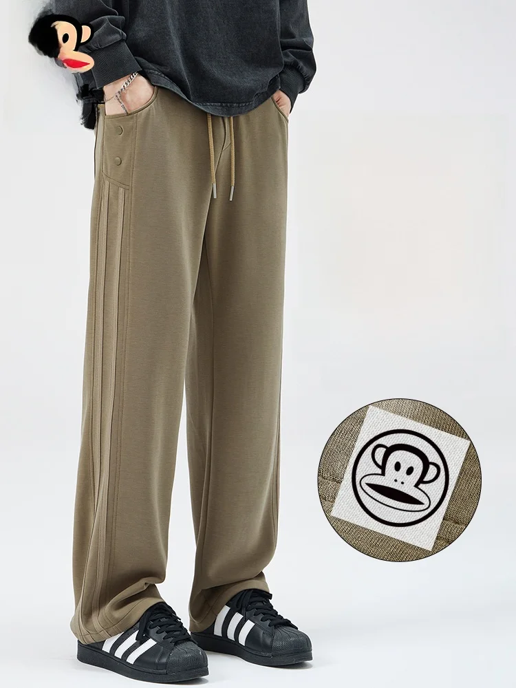 

PaulFrank Men's Casual Wide Leg Pants Spring Autumn 2025 New Sle High Waist Straight Tube Trousers Comfortable Loose Fit