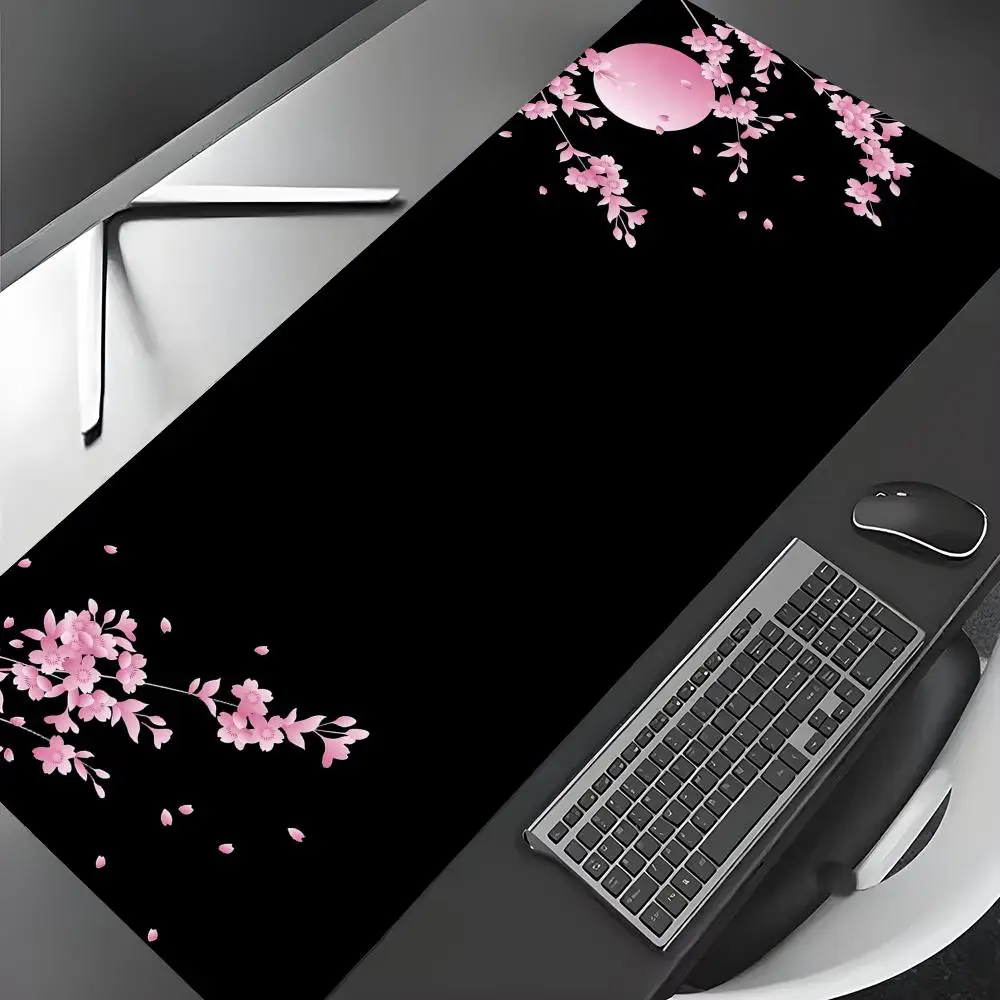 

Коврик для мыши в японском стиле с изображением цветов вишни, игровой коврик, нескользящий настольный коврик, коврик для мыши с прошитыми краями, HD-печать, офисный коврик