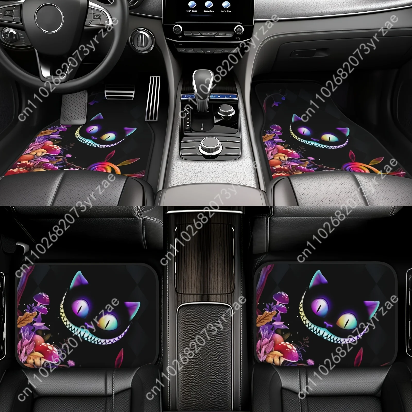 

Black Cat 4pcs Universal Car Floor Mats All-Season Fashionable Auto Interio Absorbent Non-Slip Washable Car Floor Mats