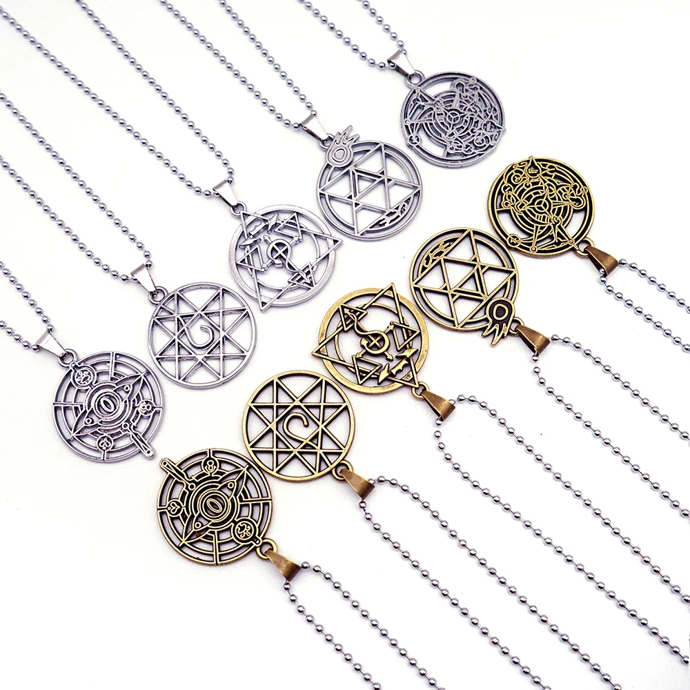 Anime Fullmetal Alchemist Necklace for Women Men Metal Necklaces Magic Circle Jewelry Pendant Chains Choker Collares Gift