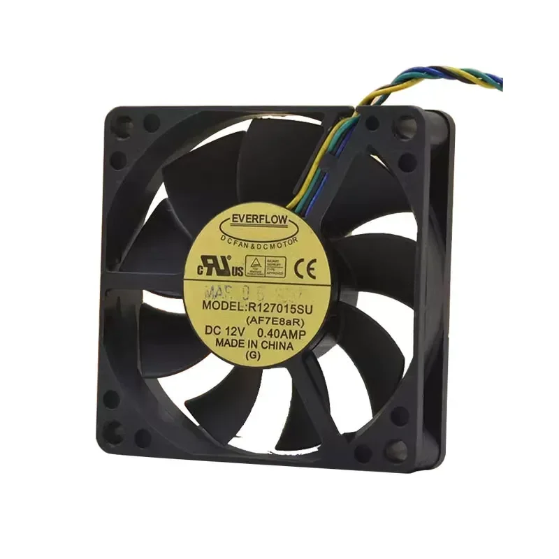 EVERFLOW R127015SU 7cm 7015 12V 0.40A 4-Wire CPU Cooling Fan for Computer Mainboard