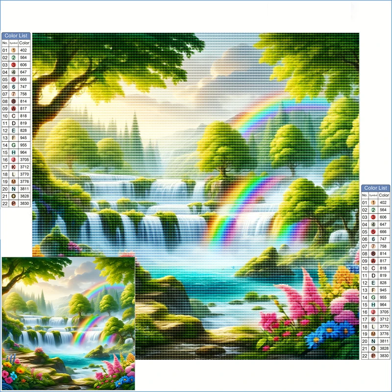 

New Diamond Painting 2025 Beautiful Scene Of Mountain And River Paint By Diamond Landscape Diamond Art Clearance Sale Wall Decor