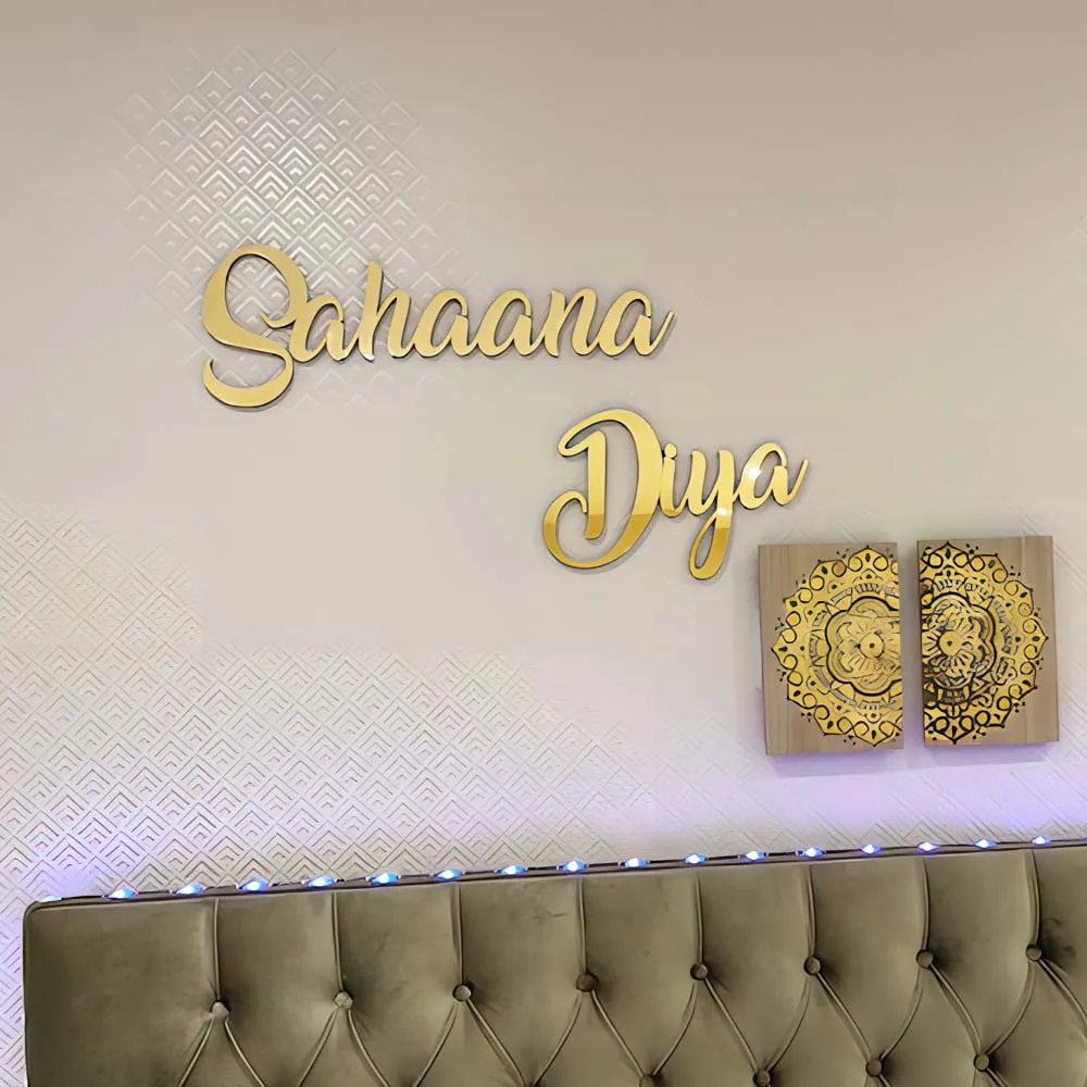 Mirror Acrylic Personalised Name Wall Sign Plaque Letters Nursery Decor Custom Baby Name Sign Decor Baby Shower Nursery Decor