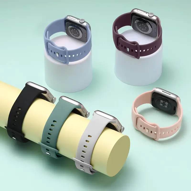 애플 워치용 실리콘 밴드 스트랩 S11-10 46mm 44mm 45mm 40mm 42-41mm 스포츠 팔찌 iWatch 시리즈 9 8 7 SE 3 울트라 2-3 49mm